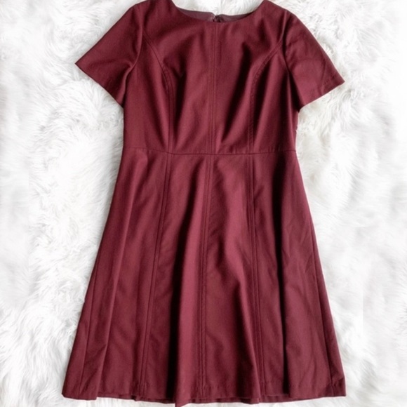Talbots Dresses & Skirts - Talbots Maroon Wool Fit & Flare Dress D1481